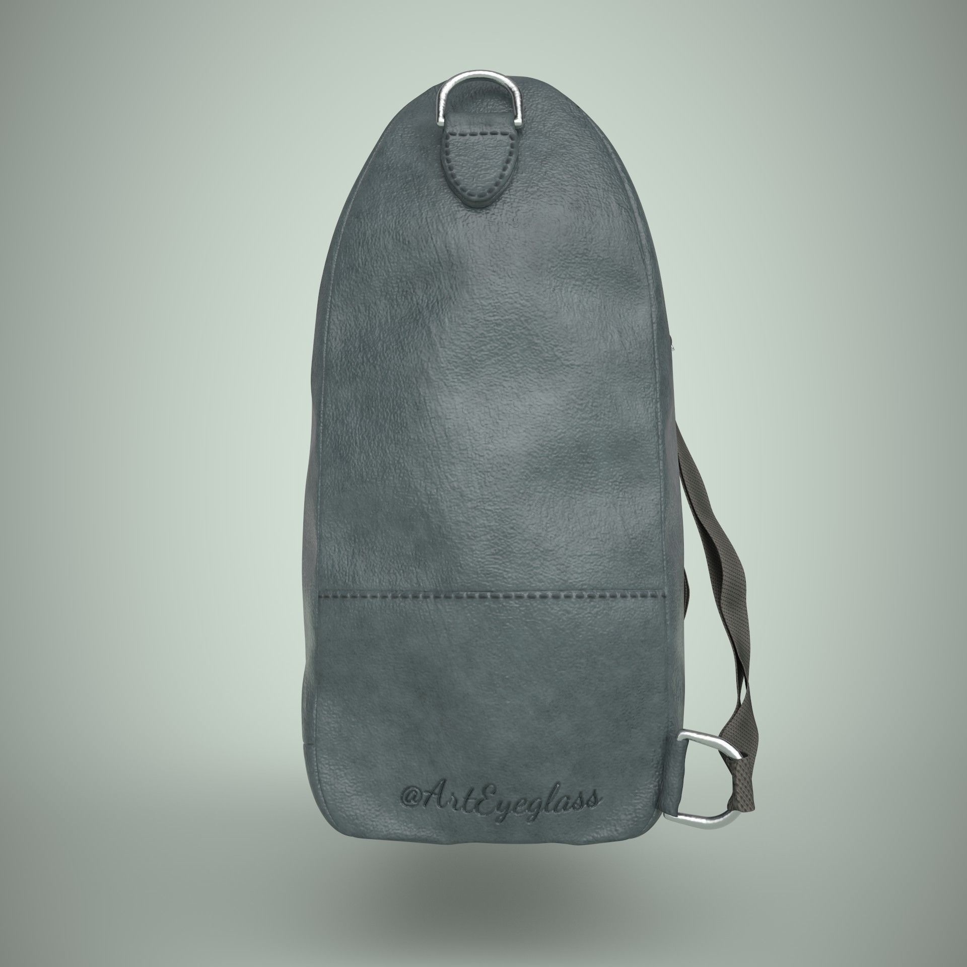 Leather backpack 3D model_7