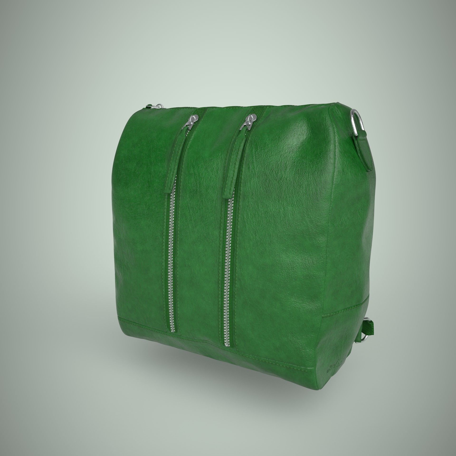 Leather backpack 3D model_8