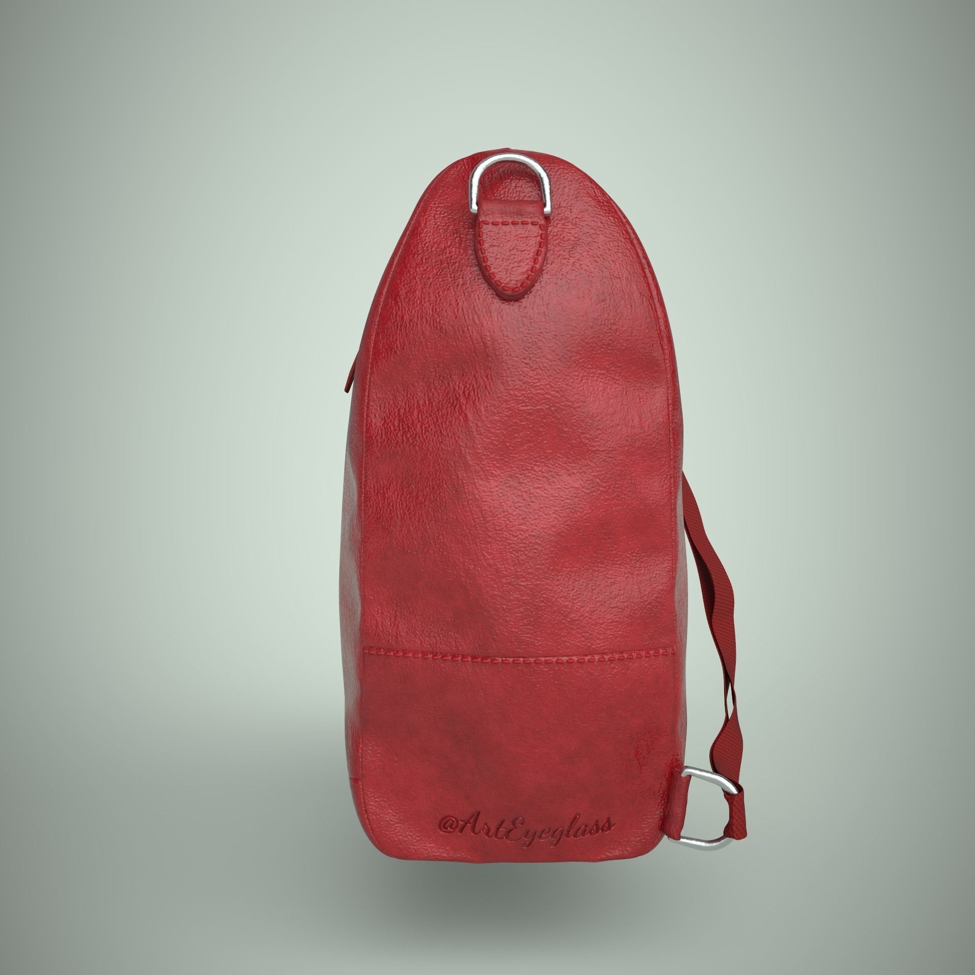 Leather backpack 3D model_16