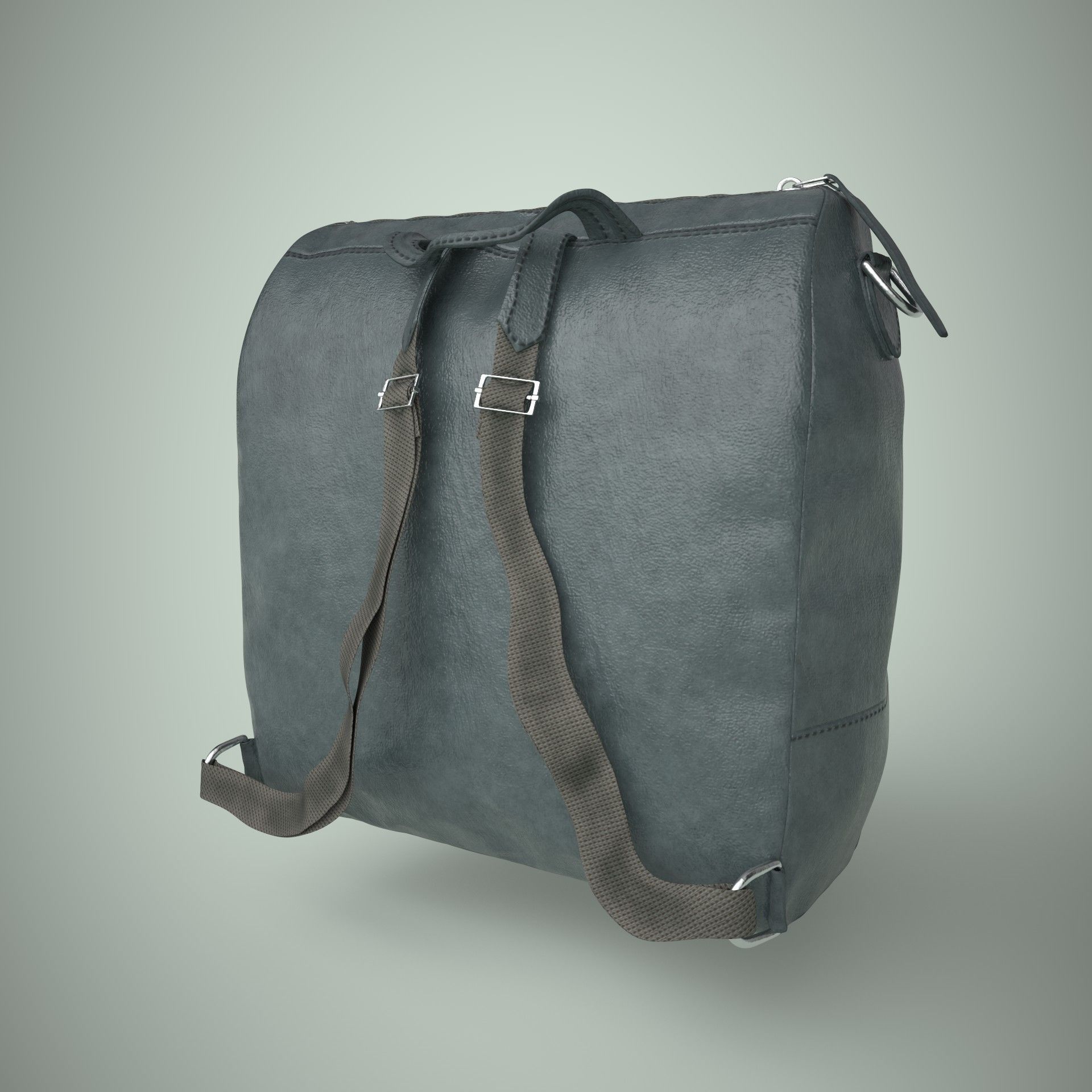 Leather backpack 3D model_5