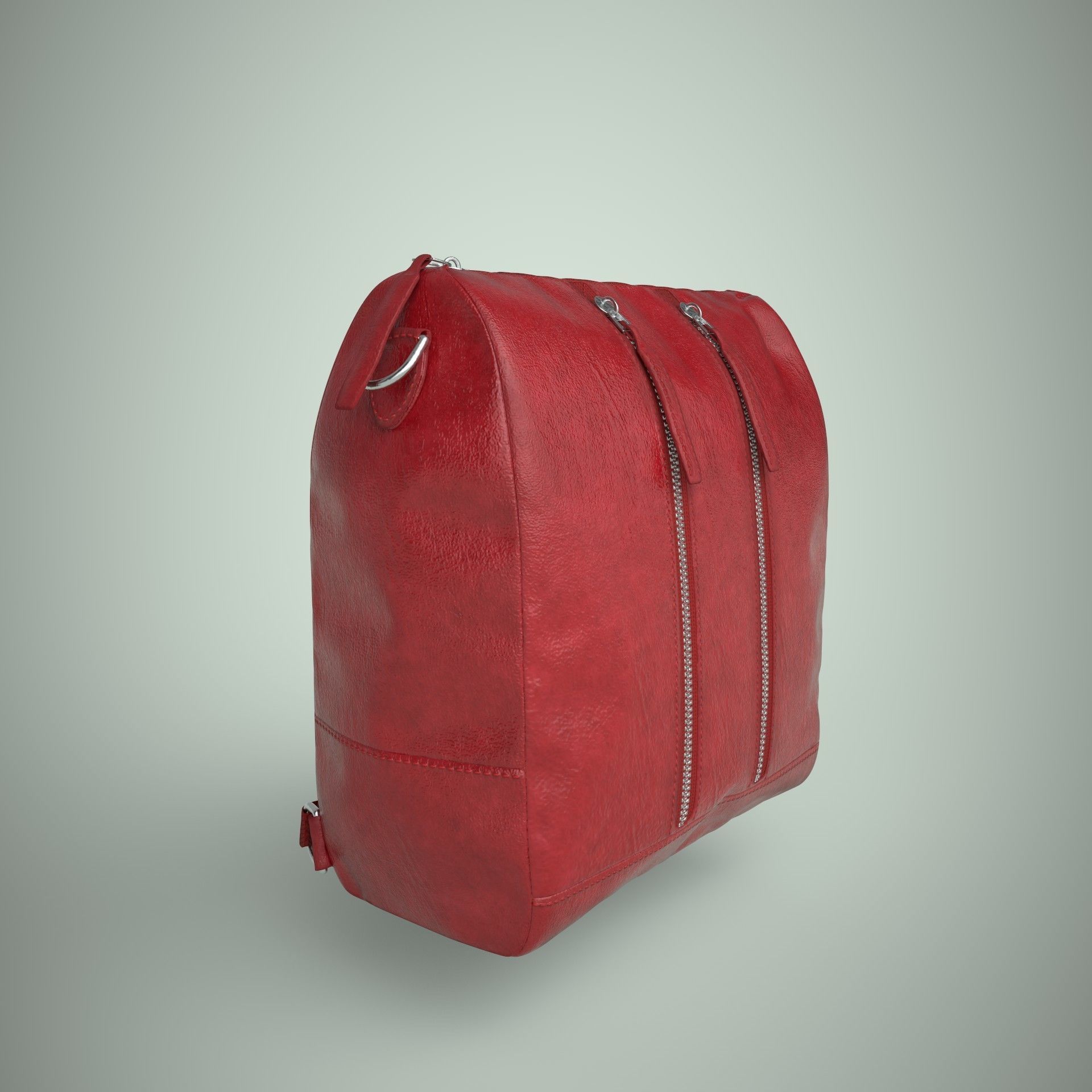 Leather backpack 3D model_15