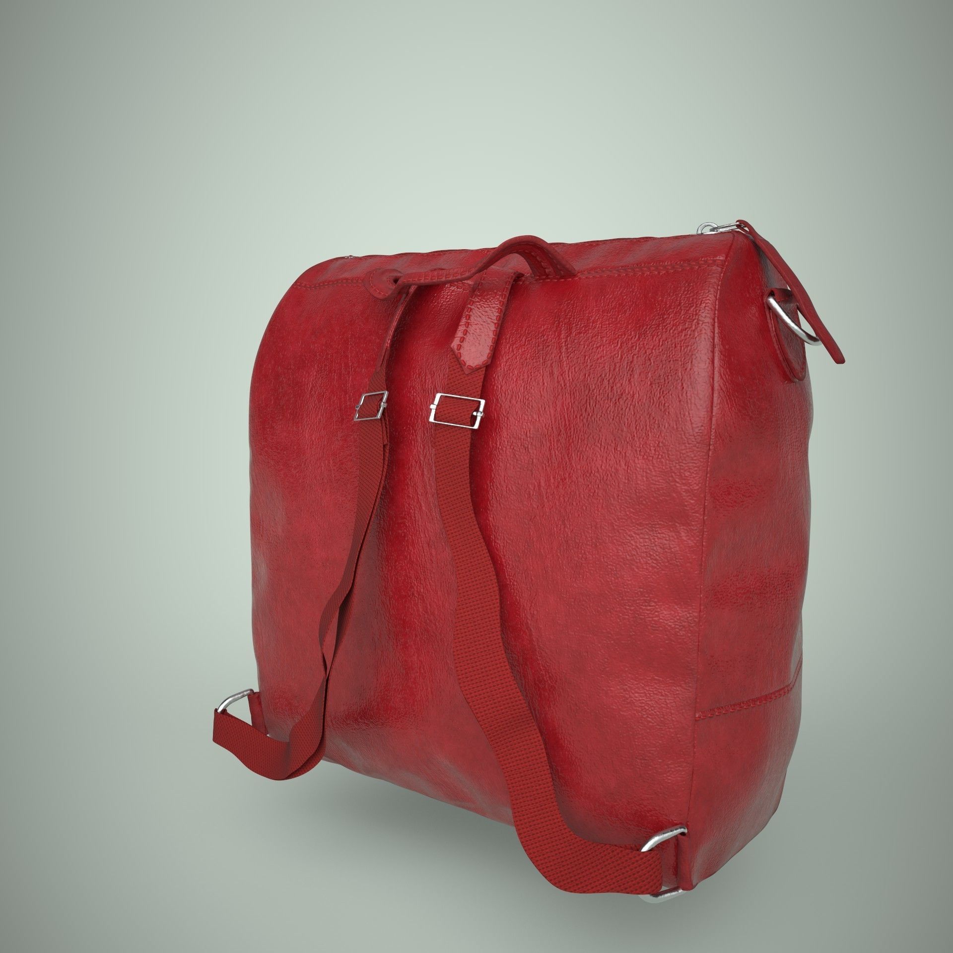 Leather backpack 3D model_14