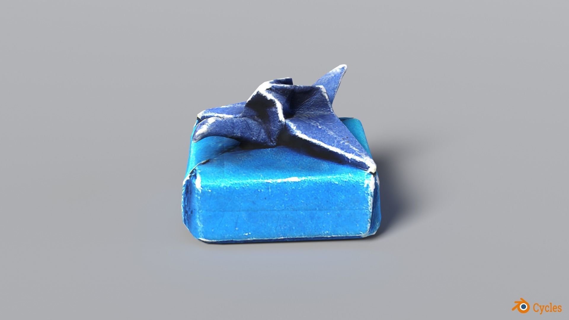 Box with Crane Origami Low-poly 3D model_3