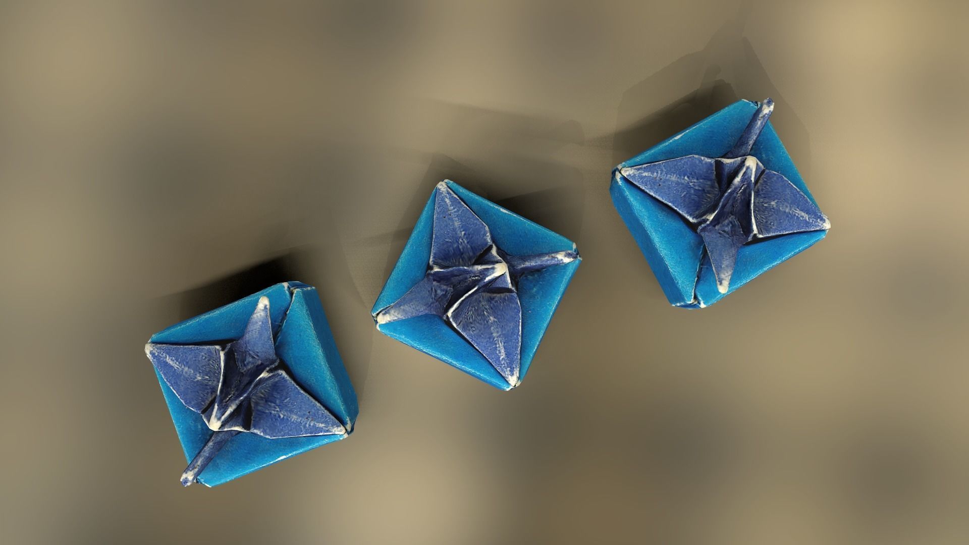 Box with Crane Origami Low-poly 3D model_23
