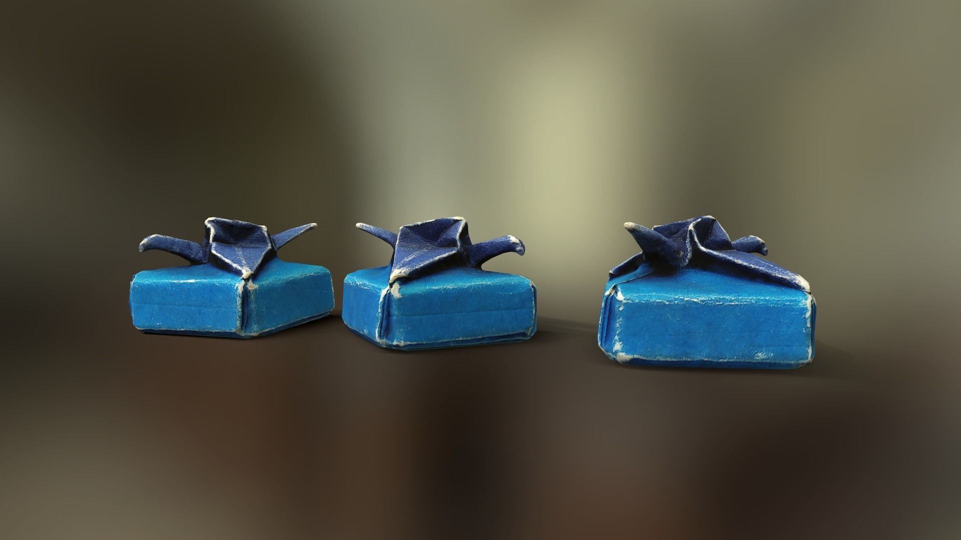 Box with Crane Origami Low-poly 3D model_21