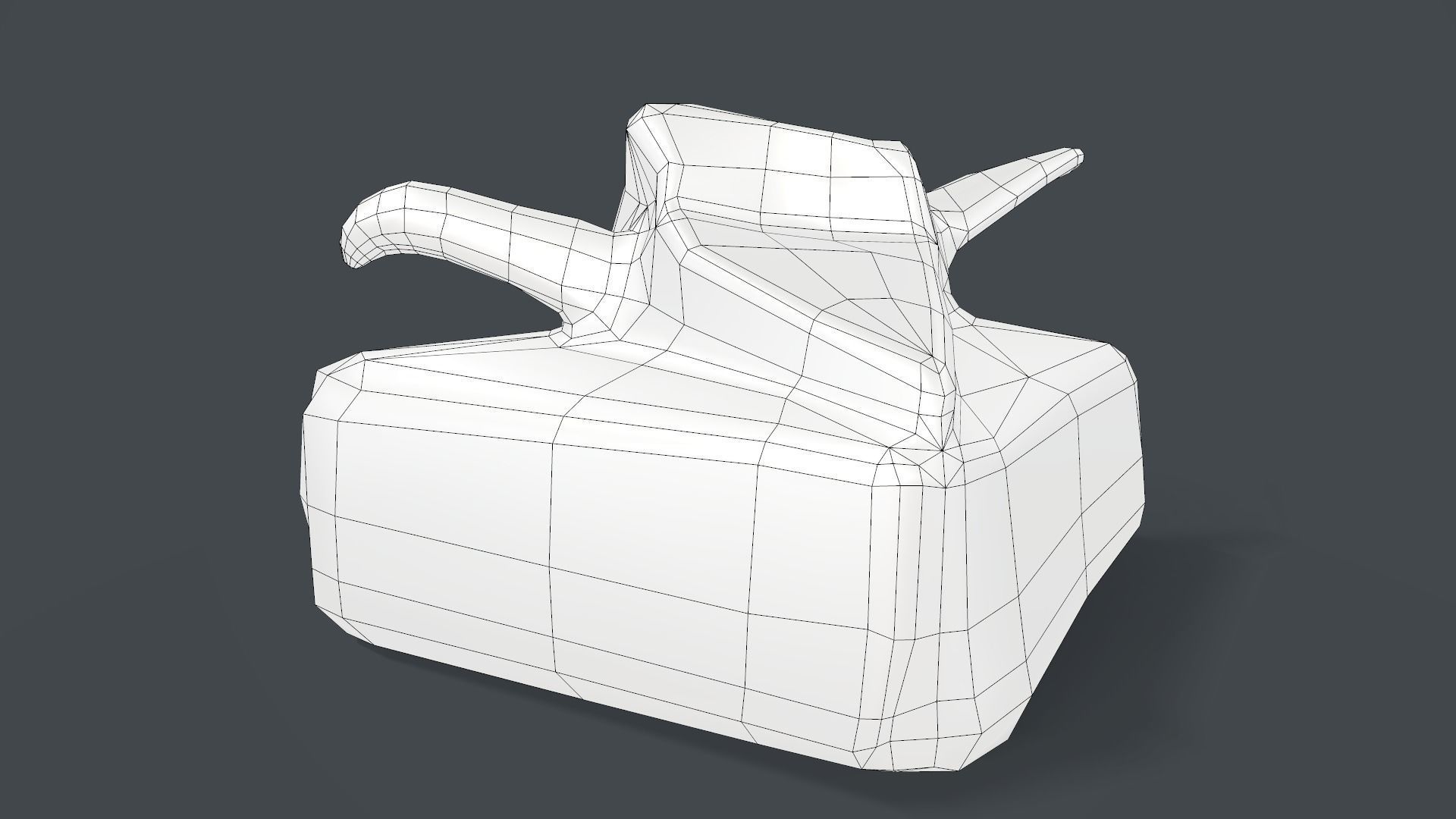 Box with Crane Origami Low-poly 3D model_46