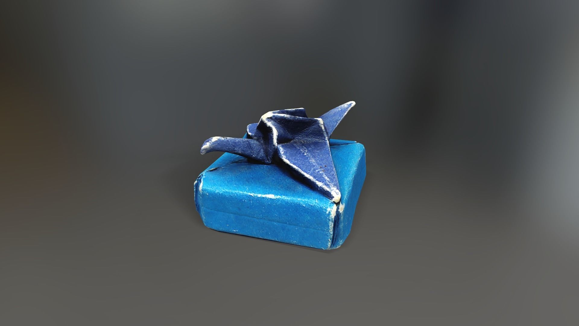 Box with Crane Origami Low-poly 3D model_7