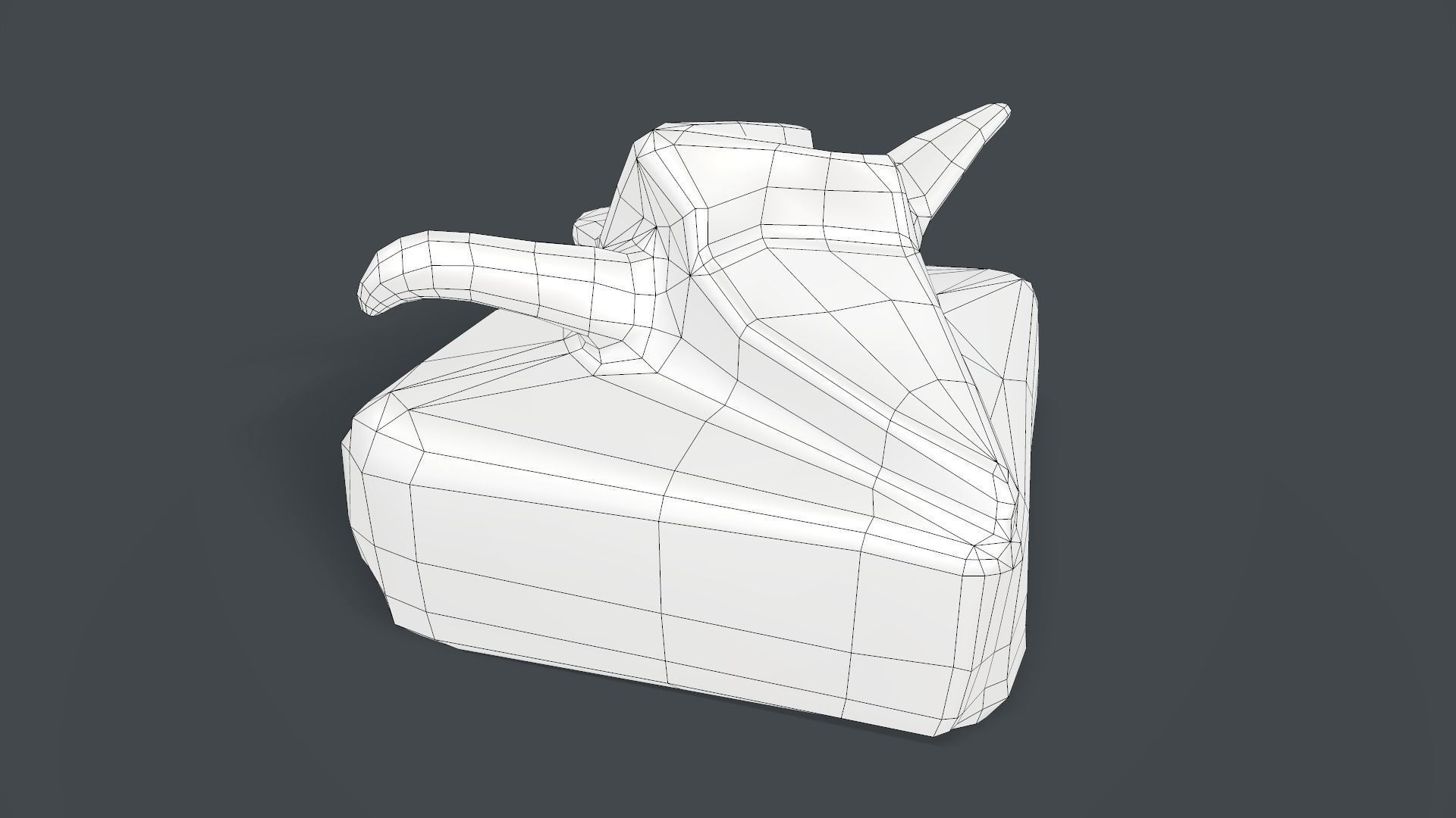 Box with Crane Origami Low-poly 3D model_41