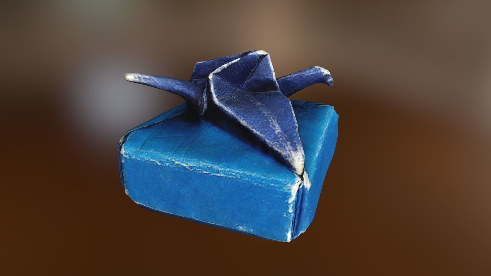 Box with Crane Origami Low-poly 3D model_30