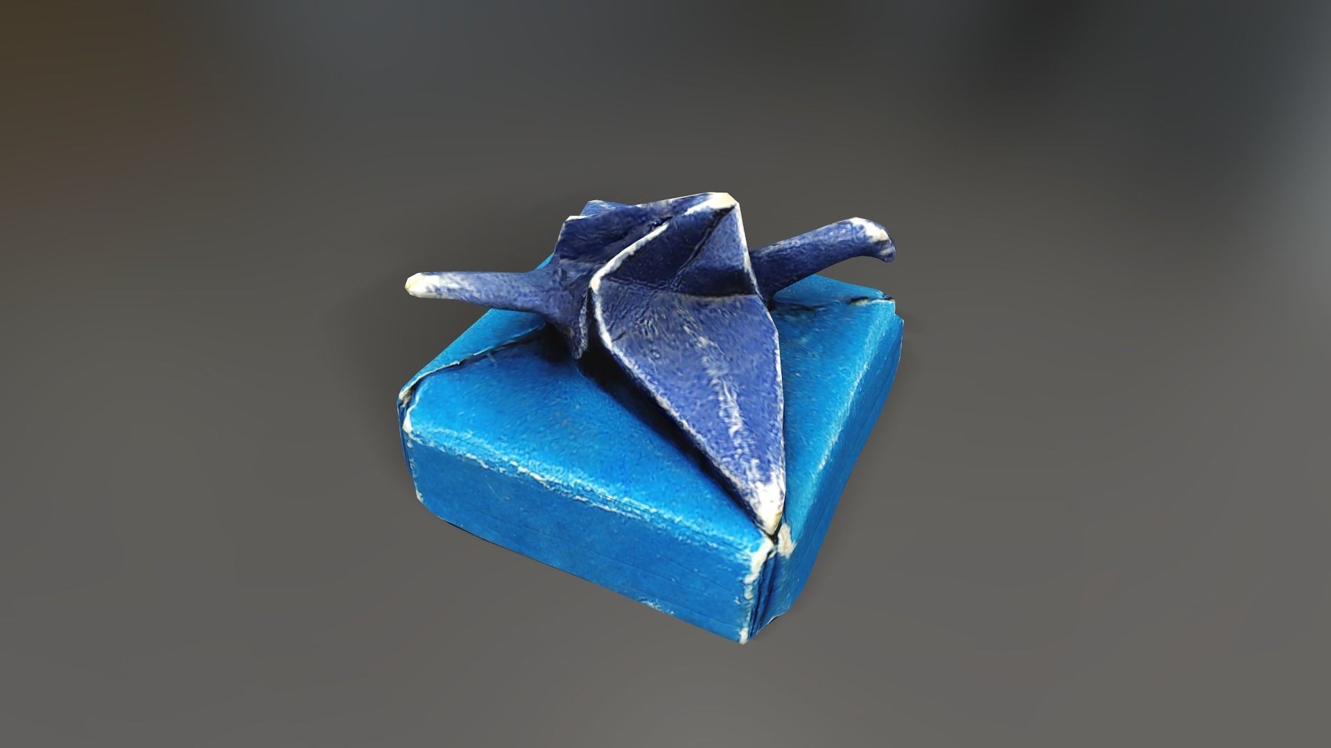 Box with Crane Origami Low-poly 3D model_17