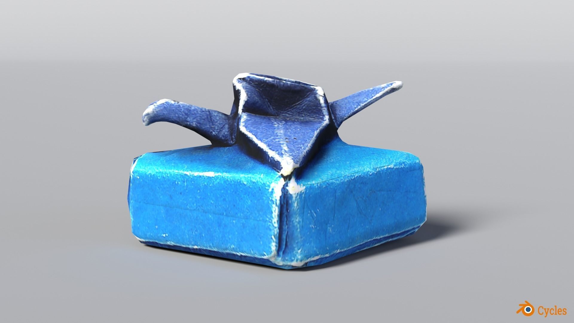 Box with Crane Origami Low-poly 3D model_5