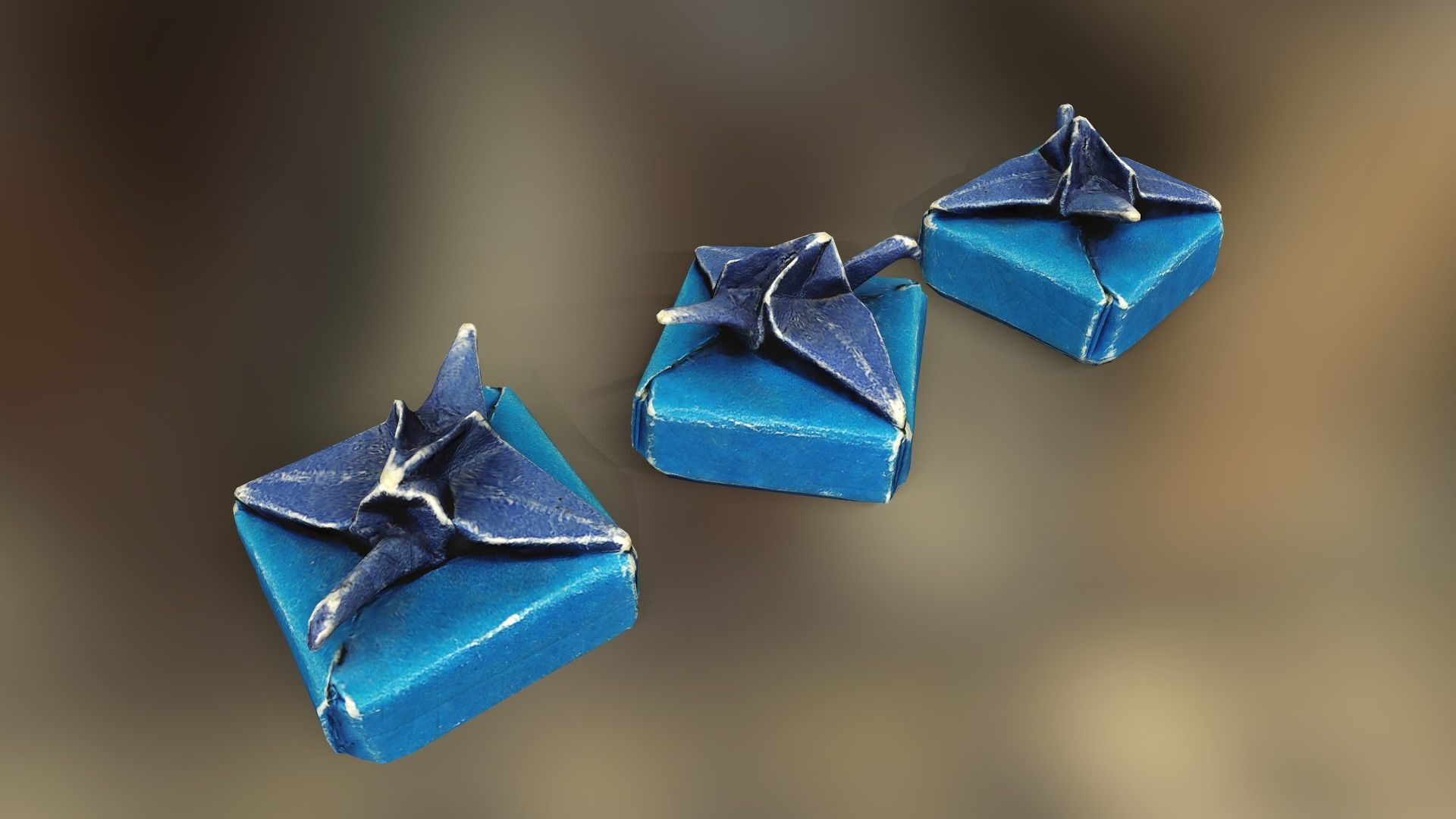 Box with Crane Origami Low-poly 3D model_22