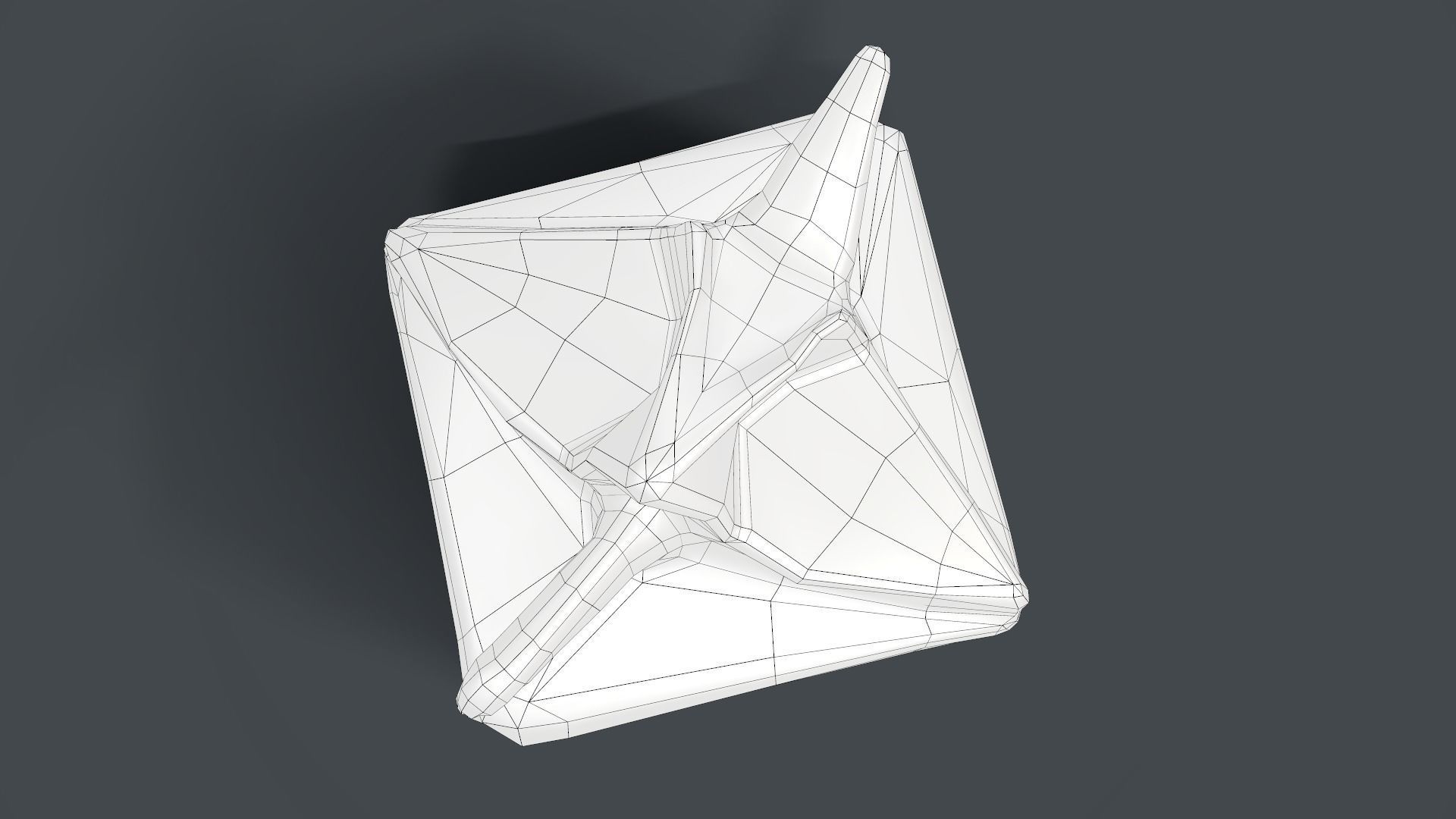 Box with Crane Origami Low-poly 3D model_42