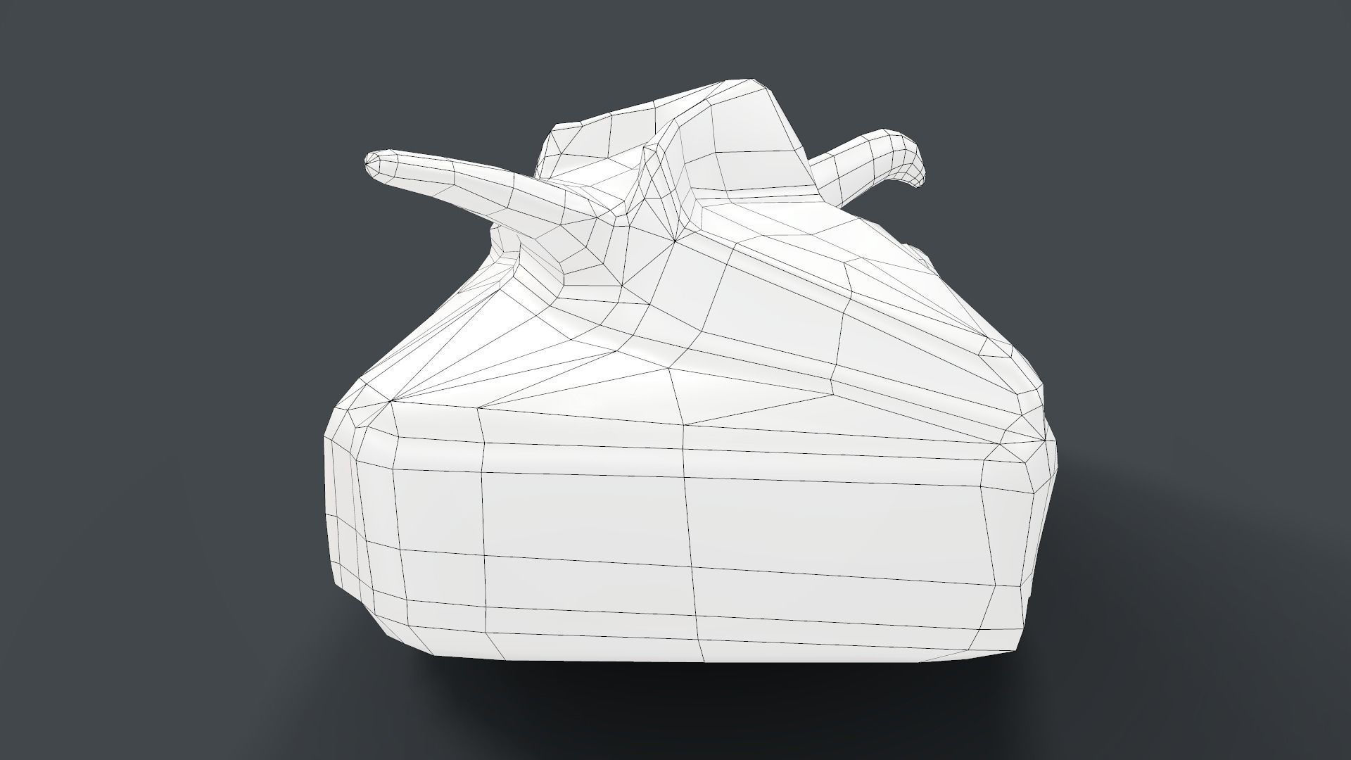 Box with Crane Origami Low-poly 3D model_44