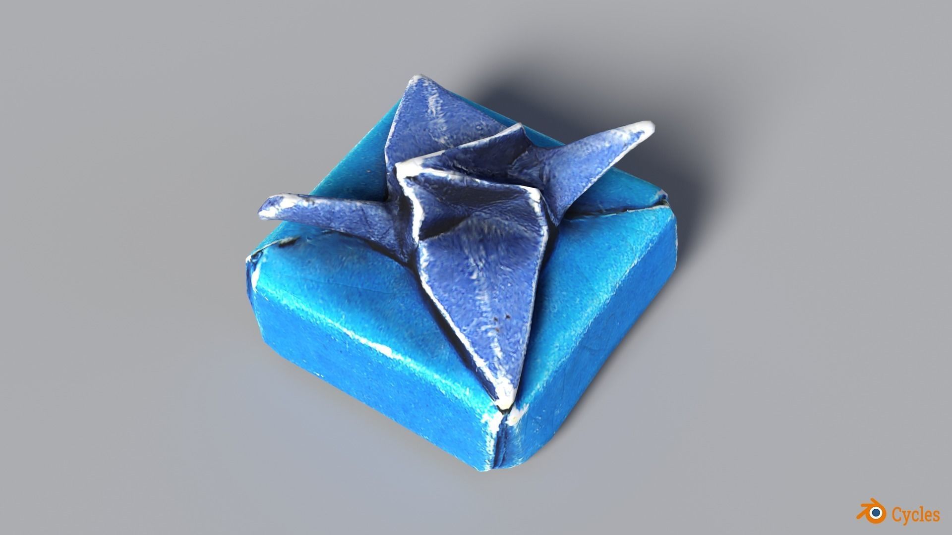 Box with Crane Origami Low-poly 3D model_4