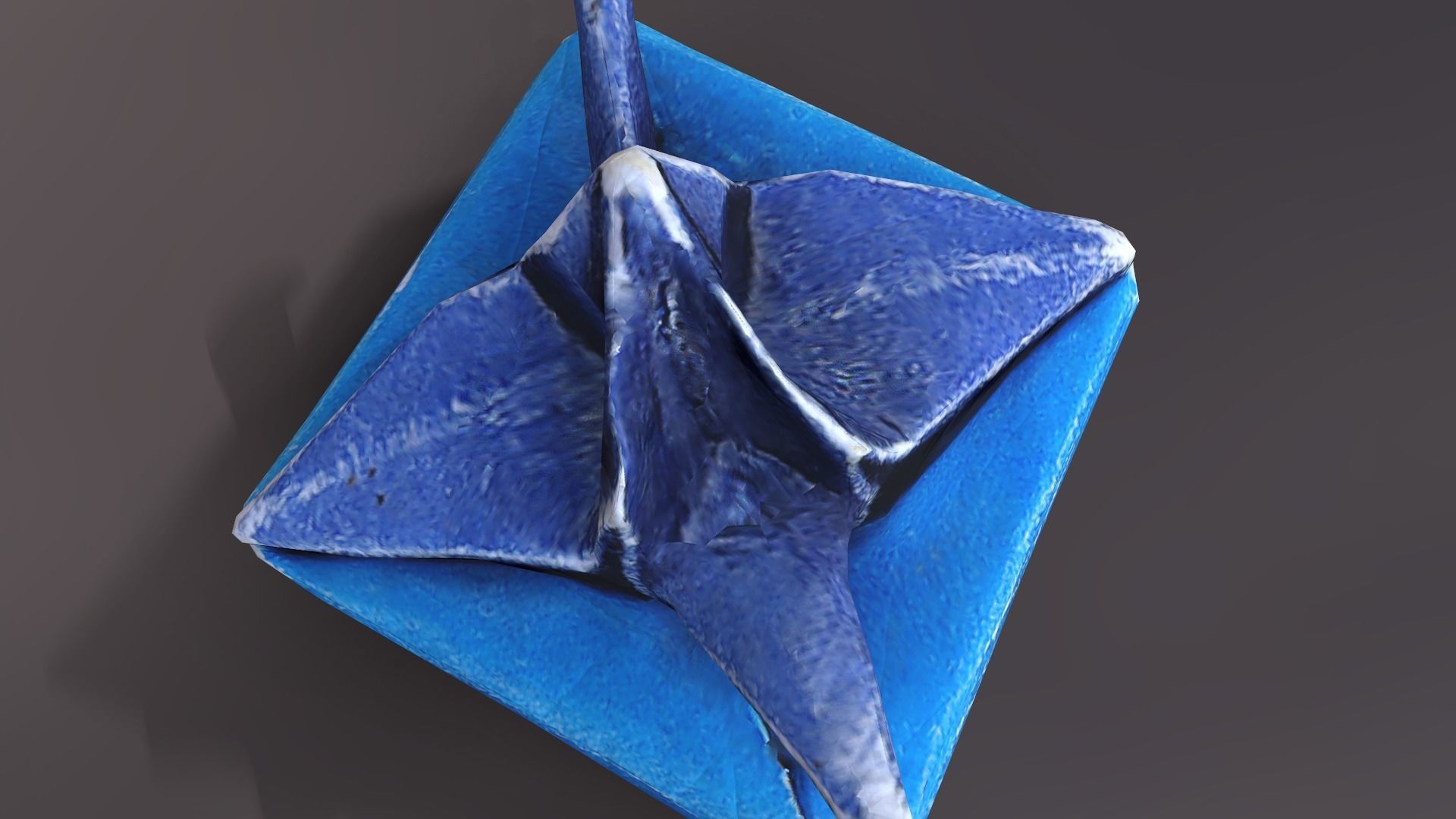 Box with Crane Origami Low-poly 3D model_39