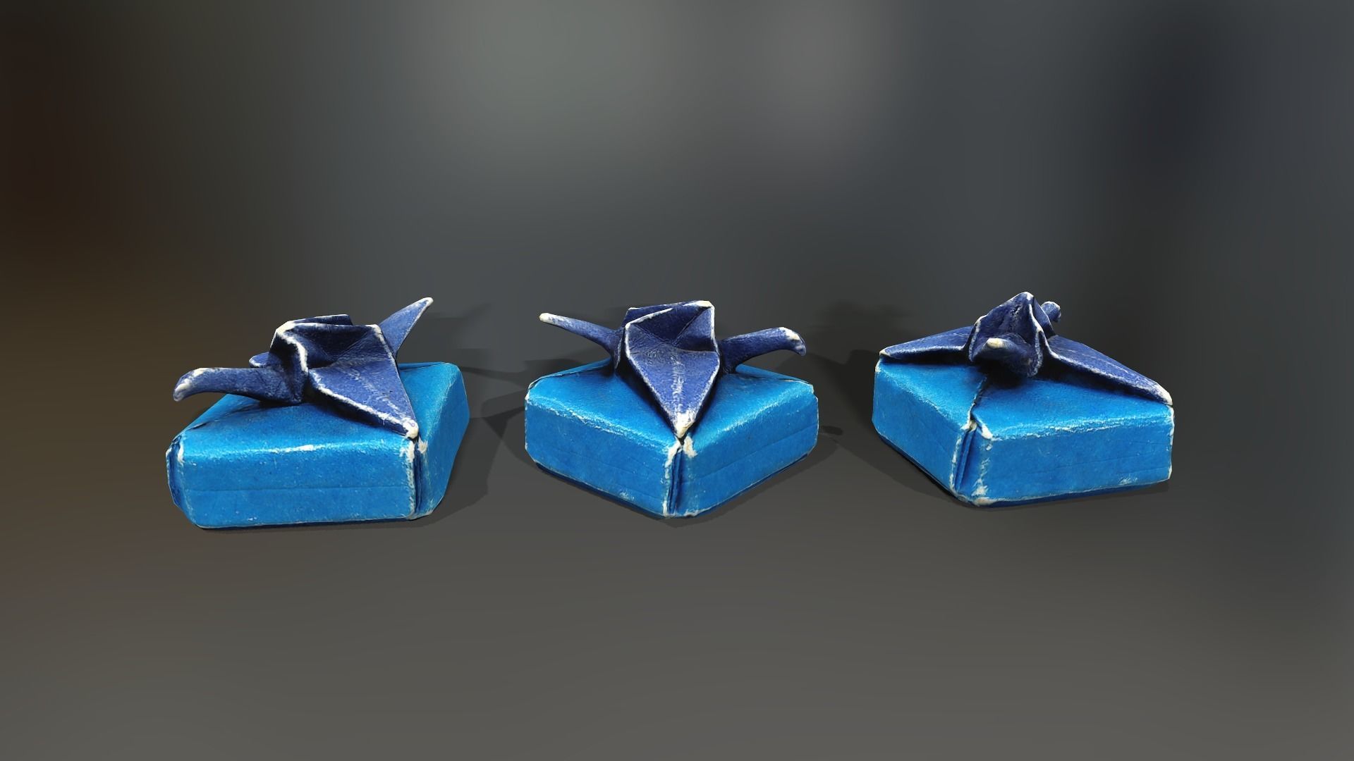 Box with Crane Origami Low-poly 3D model_18