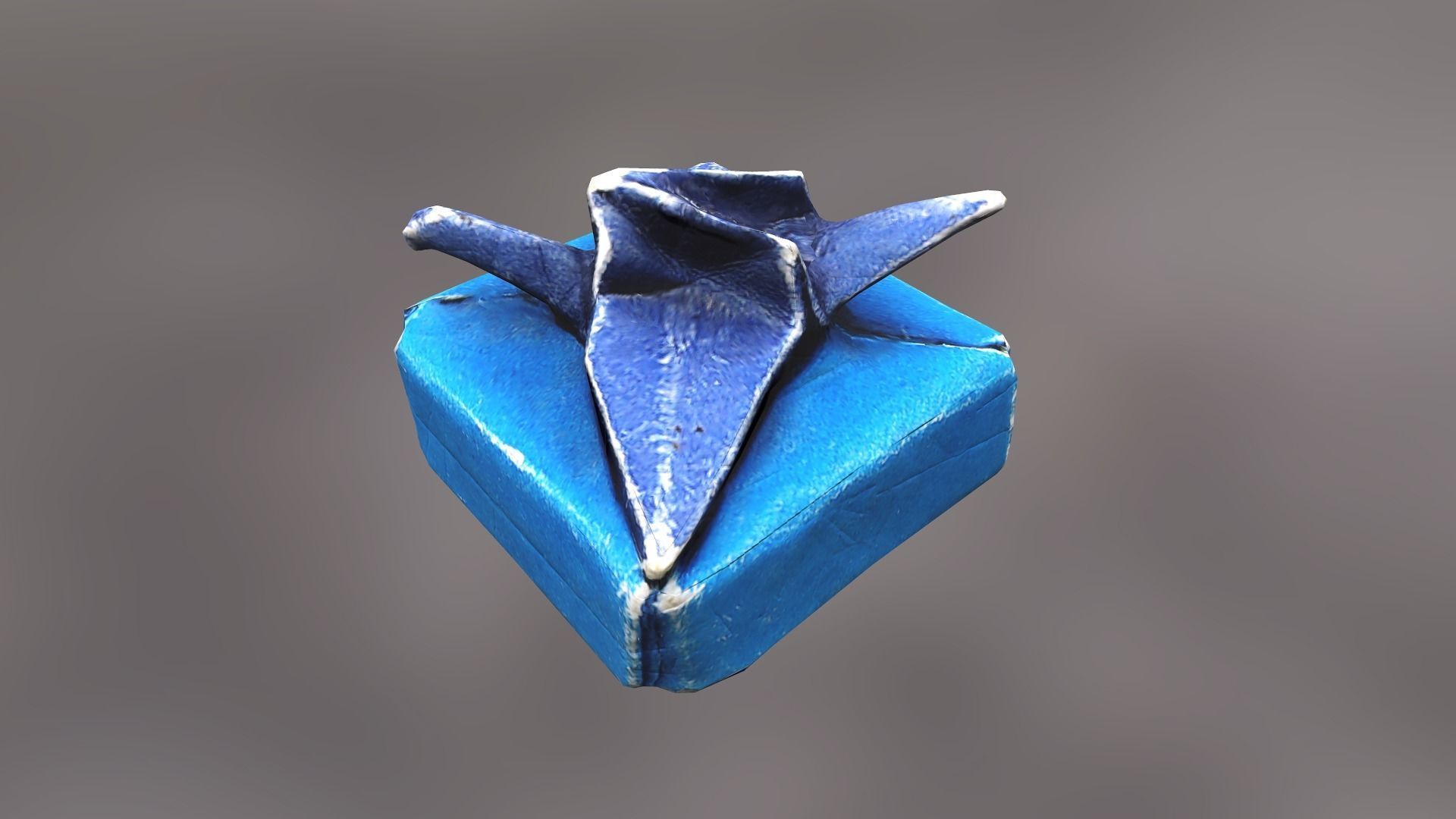 Box with Crane Origami Low-poly 3D model_24