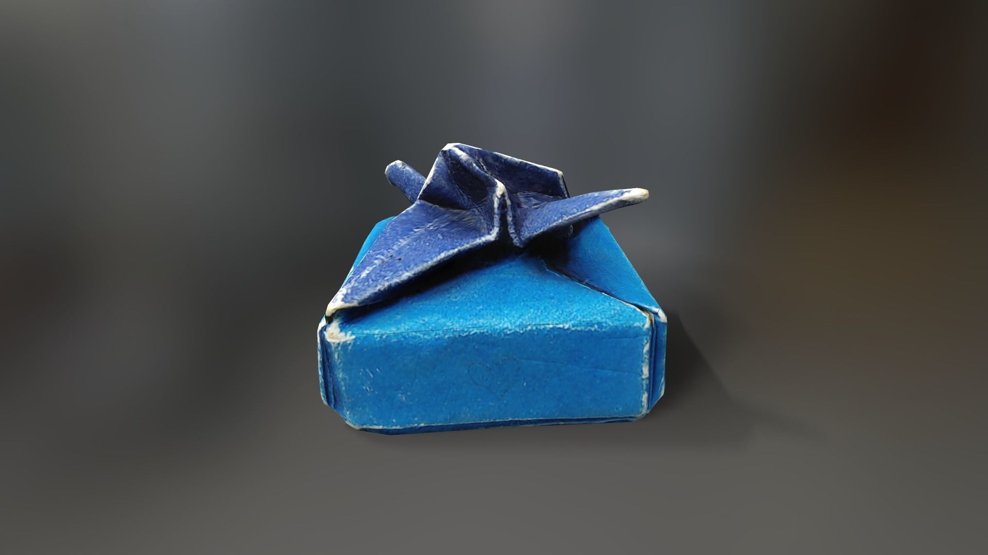 Box with Crane Origami Low-poly 3D model_8