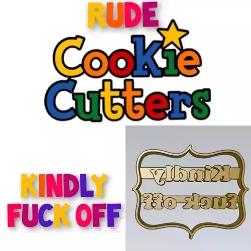 Amazing Kindly Fuck Off Rude Word Cookie Cutter Stamp Cake Decor
