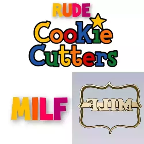 Amazing Milf Rude Word Cookie Cutter Stamp Cake Decoration  3D model