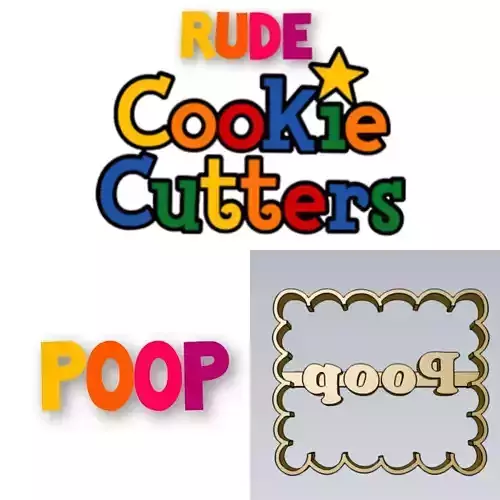 Amazing Poop Rude Word Cookie Cutter Stamp Cake Decoration 