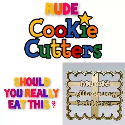Amazing Should You Really Eat This Rude Word Cookie Cutter Stamp