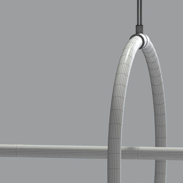 Minimalist Led Ring Suspension Light 3D model_5