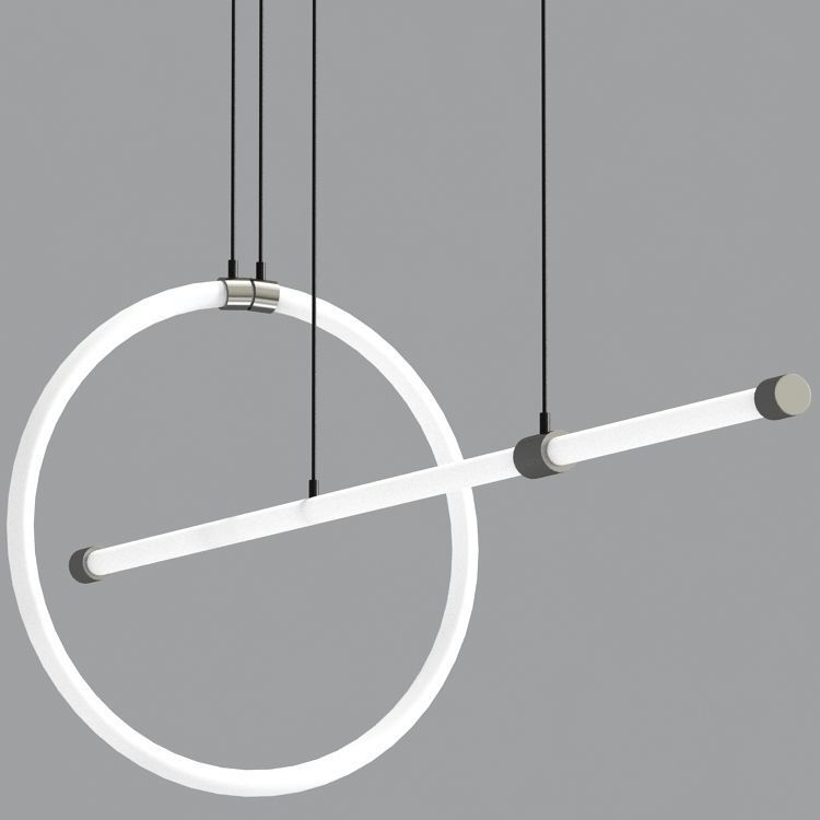 Minimalist Led Ring Suspension Light 3D model_4