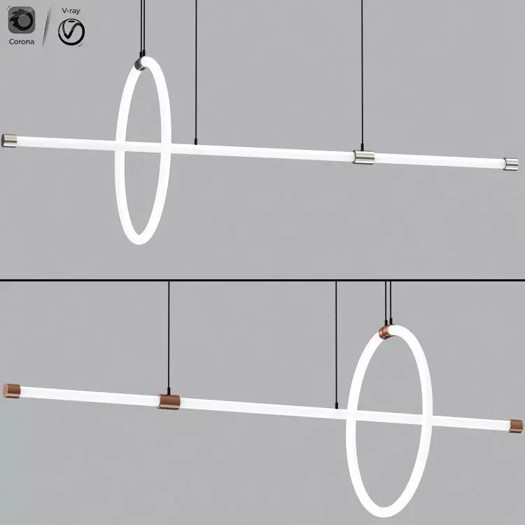 Minimalist Led Ring Suspension Light 3D model_0