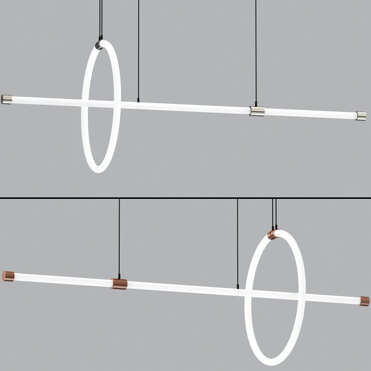 Minimalist Led Ring Suspension Light 3D model_1