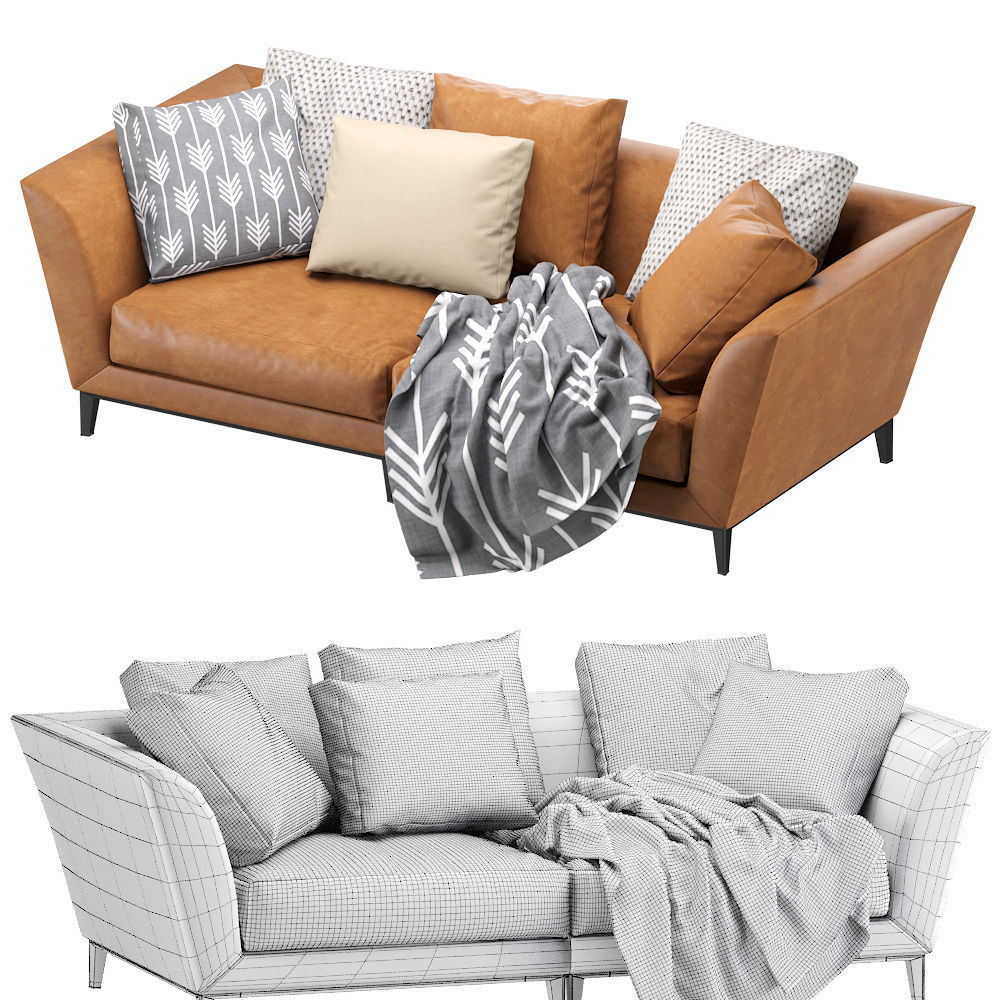 Weston Leather Sofa by Flexform 3D model_4