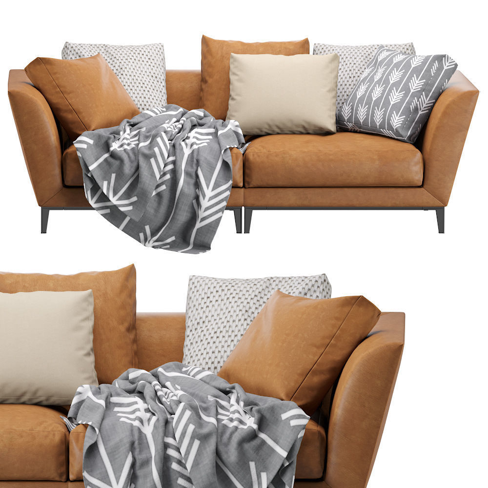 Weston Leather Sofa by Flexform 3D model_3