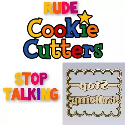 Amazing Stop Talking Rude Word Cookie Cutter Stamp Cake Decor