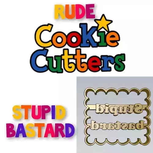 Amazing Stupid Bastard Rude Word Cookie Cutter Stamp Cake Decor