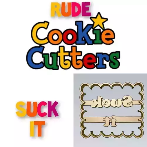 Amazing Suck It Rude Word Cookie Cutter Stamp Cake Decoration 3D model