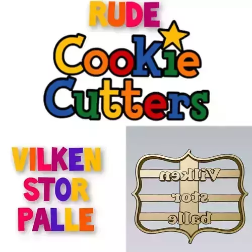 Amazing Vilken Stor Balle Rude Word Cookie Cutter Stamp Cake 3D model