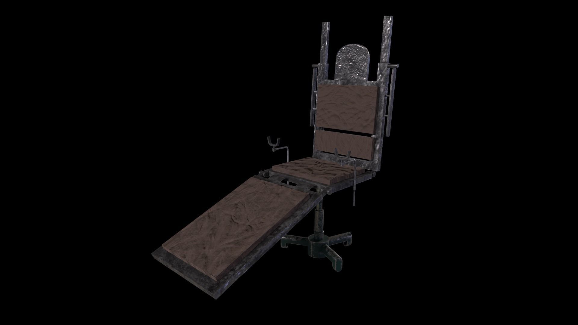 Hospital Stretcher Game Ready Low - Poly 3D Model Low-poly 3D model_4