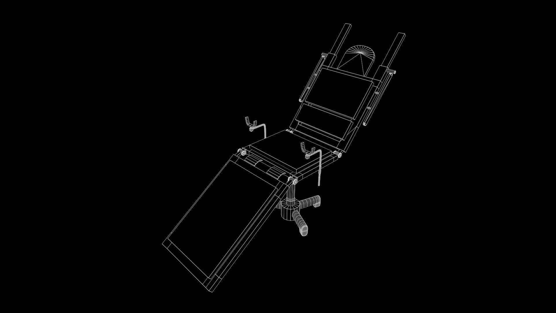 Hospital Stretcher Game Ready Low - Poly 3D Model Low-poly 3D model_7