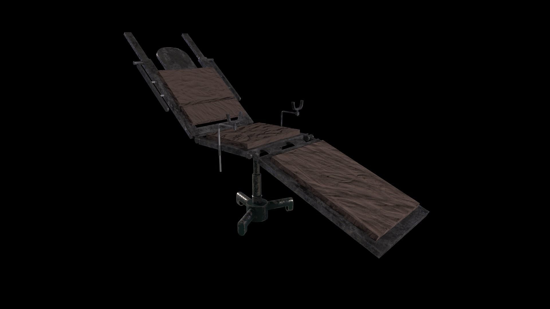 Hospital Stretcher Game Ready Low - Poly 3D Model Low-poly 3D model_3