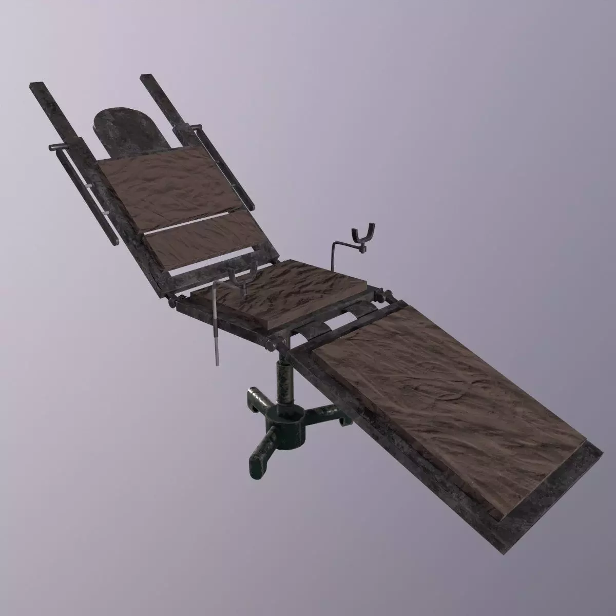 Hospital Stretcher Game Ready Low - Poly 3D Model Low-poly 3D model_0