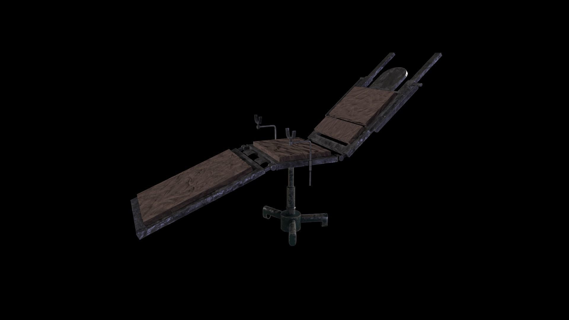 Hospital Stretcher Game Ready Low - Poly 3D Model Low-poly 3D model_2