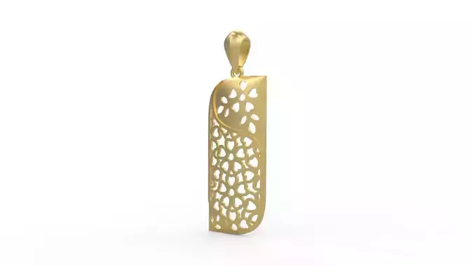 Ultra Vision Flower Pattern Rectangle Women Pendant