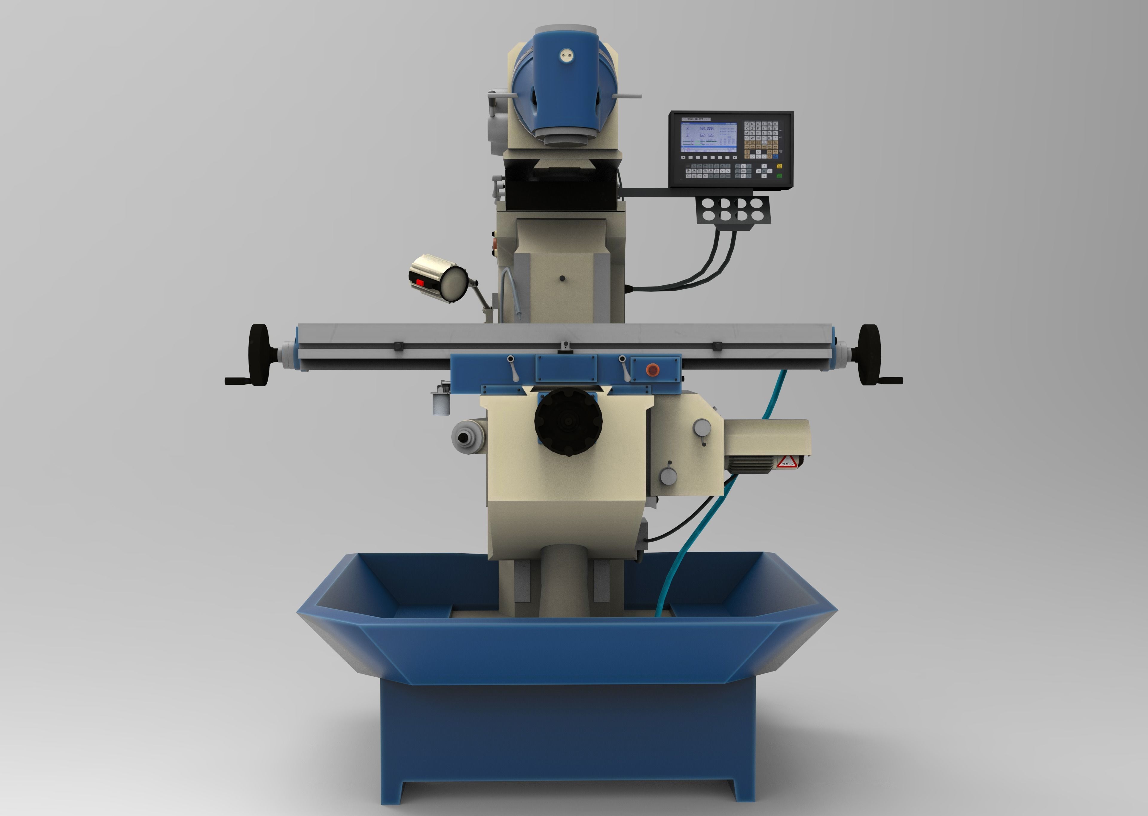 Milling Machine VR  Low-poly 3D model_6