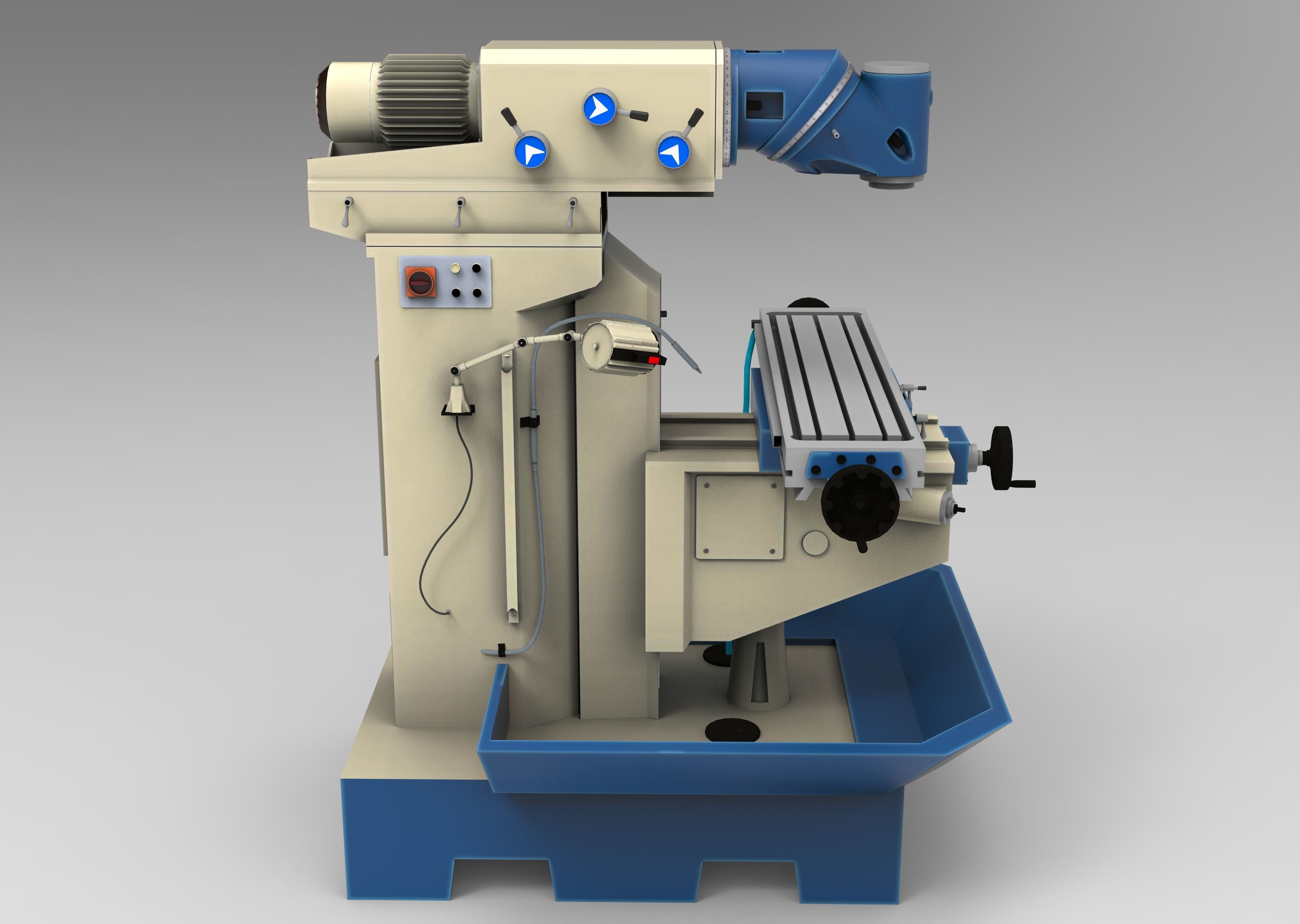Milling Machine VR  Low-poly 3D model_5