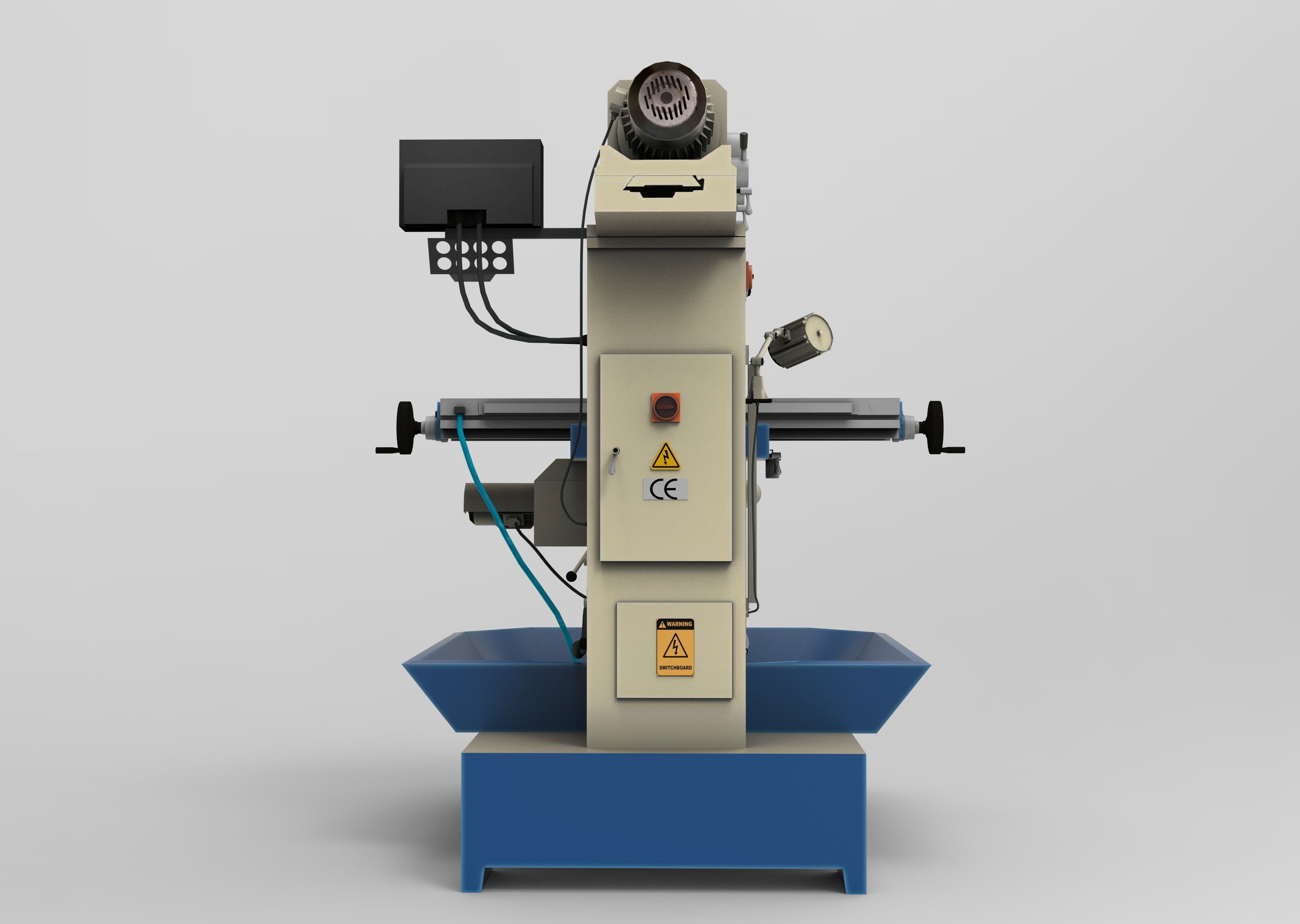 Milling Machine VR  Low-poly 3D model_8