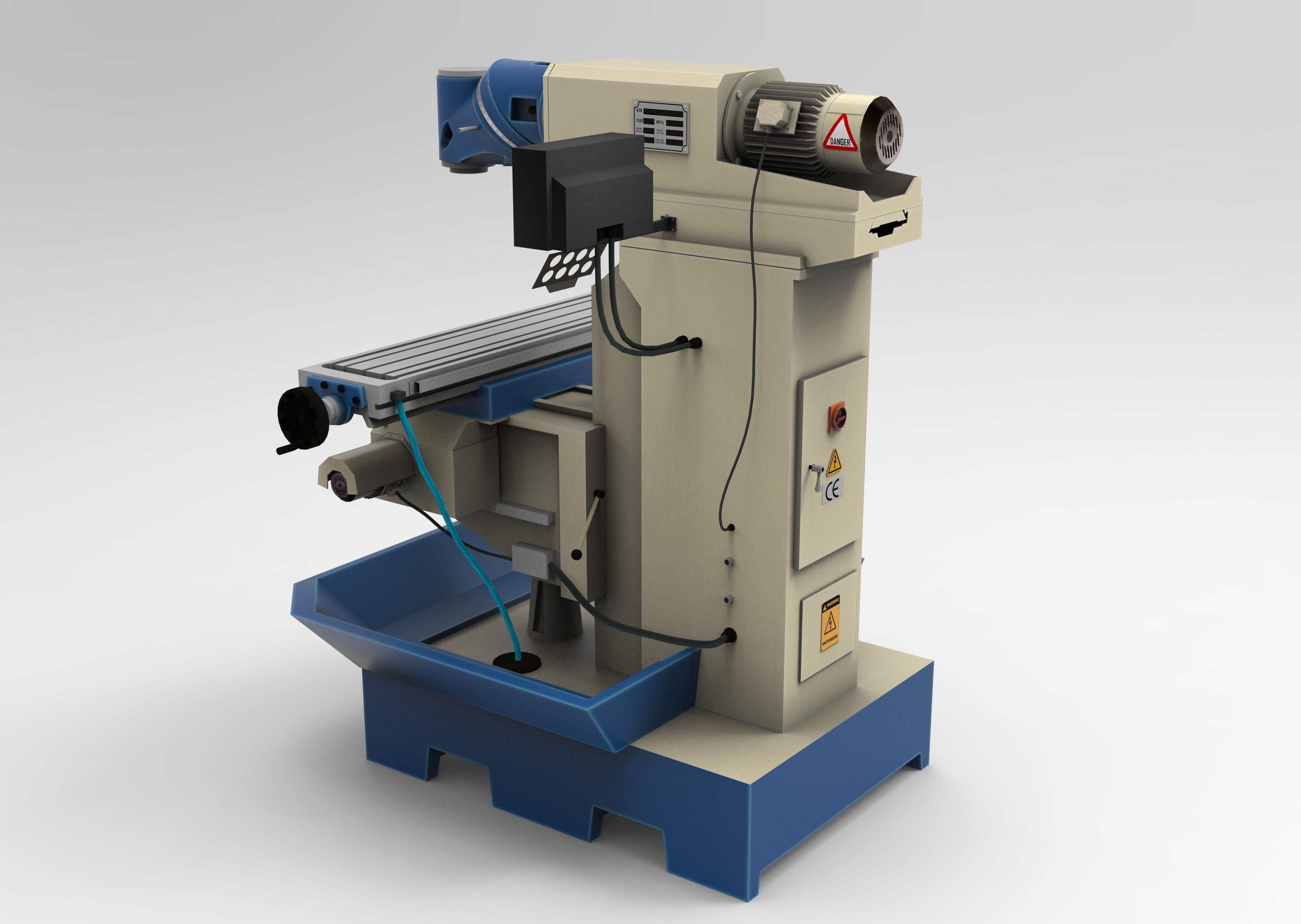 Milling Machine VR  Low-poly 3D model_2