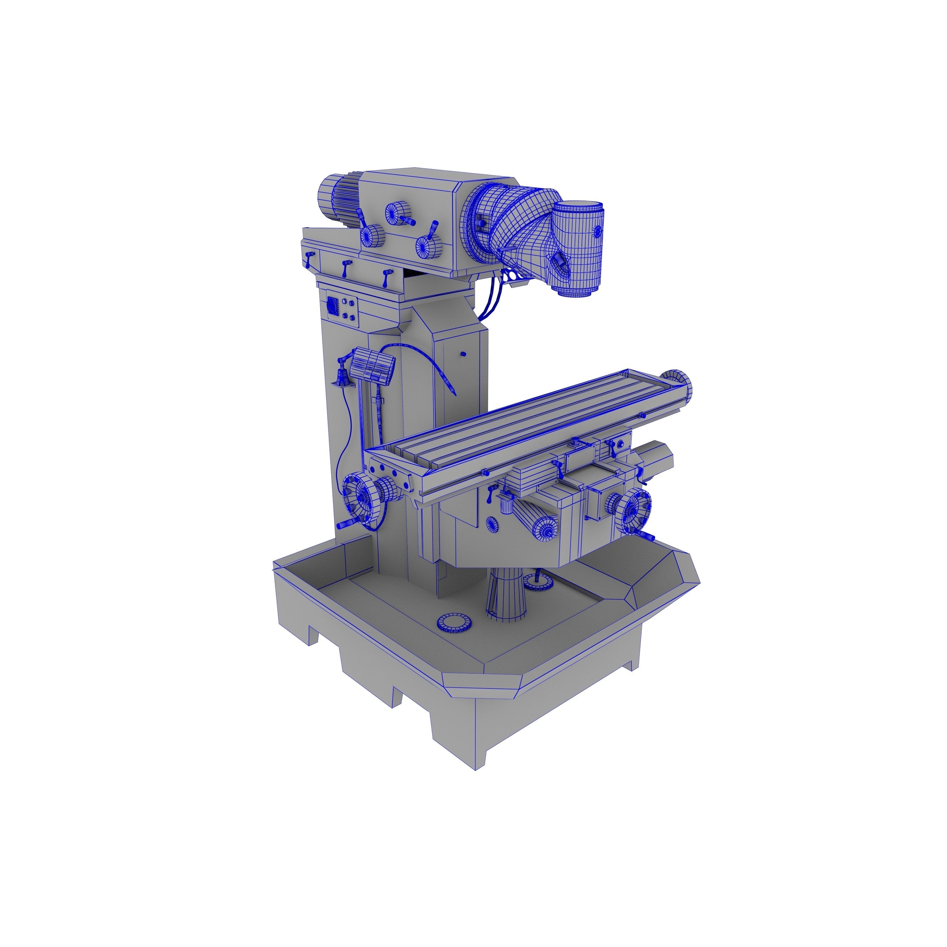 Milling Machine VR  Low-poly 3D model_7