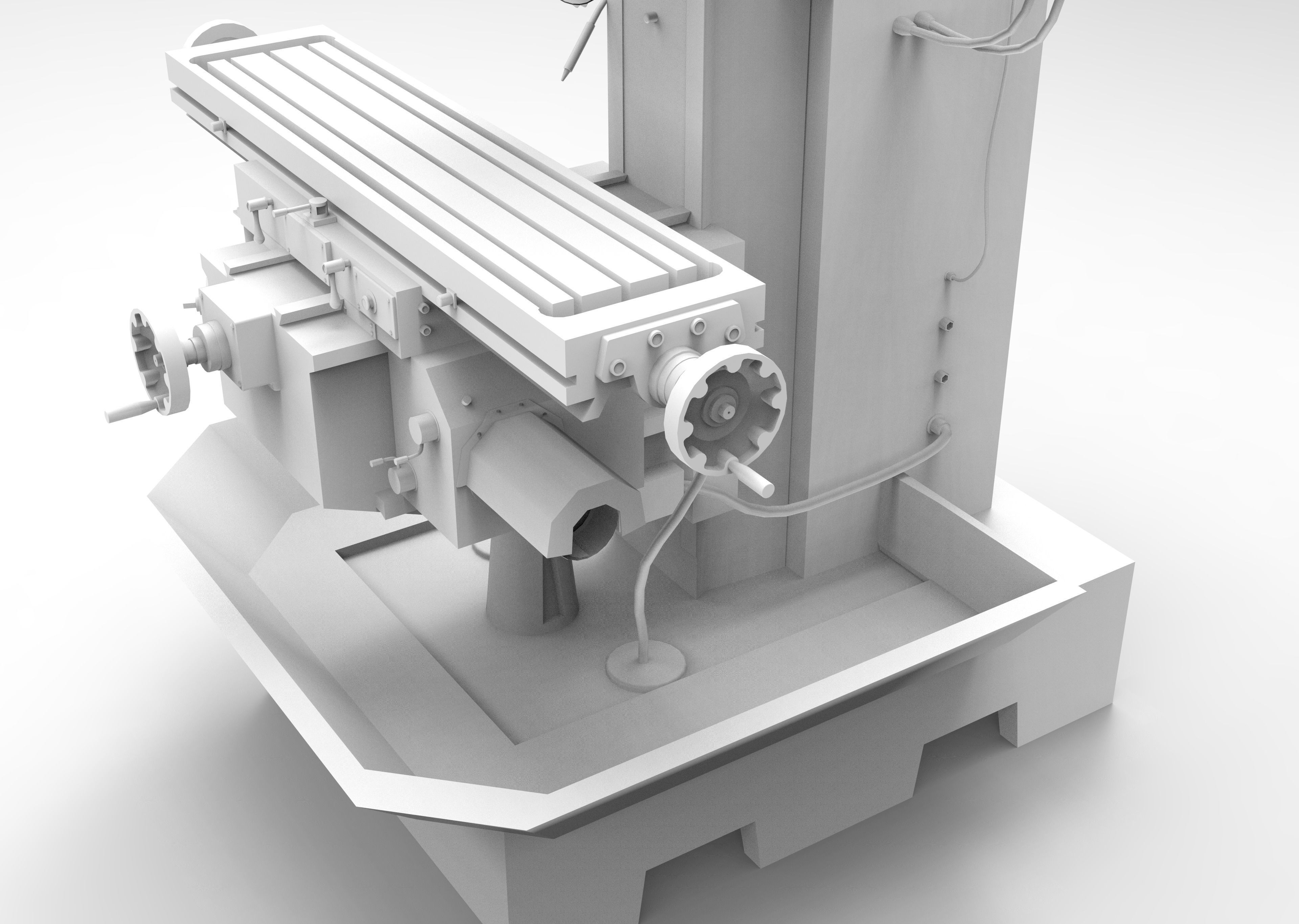 Milling Machine VR  Low-poly 3D model_13