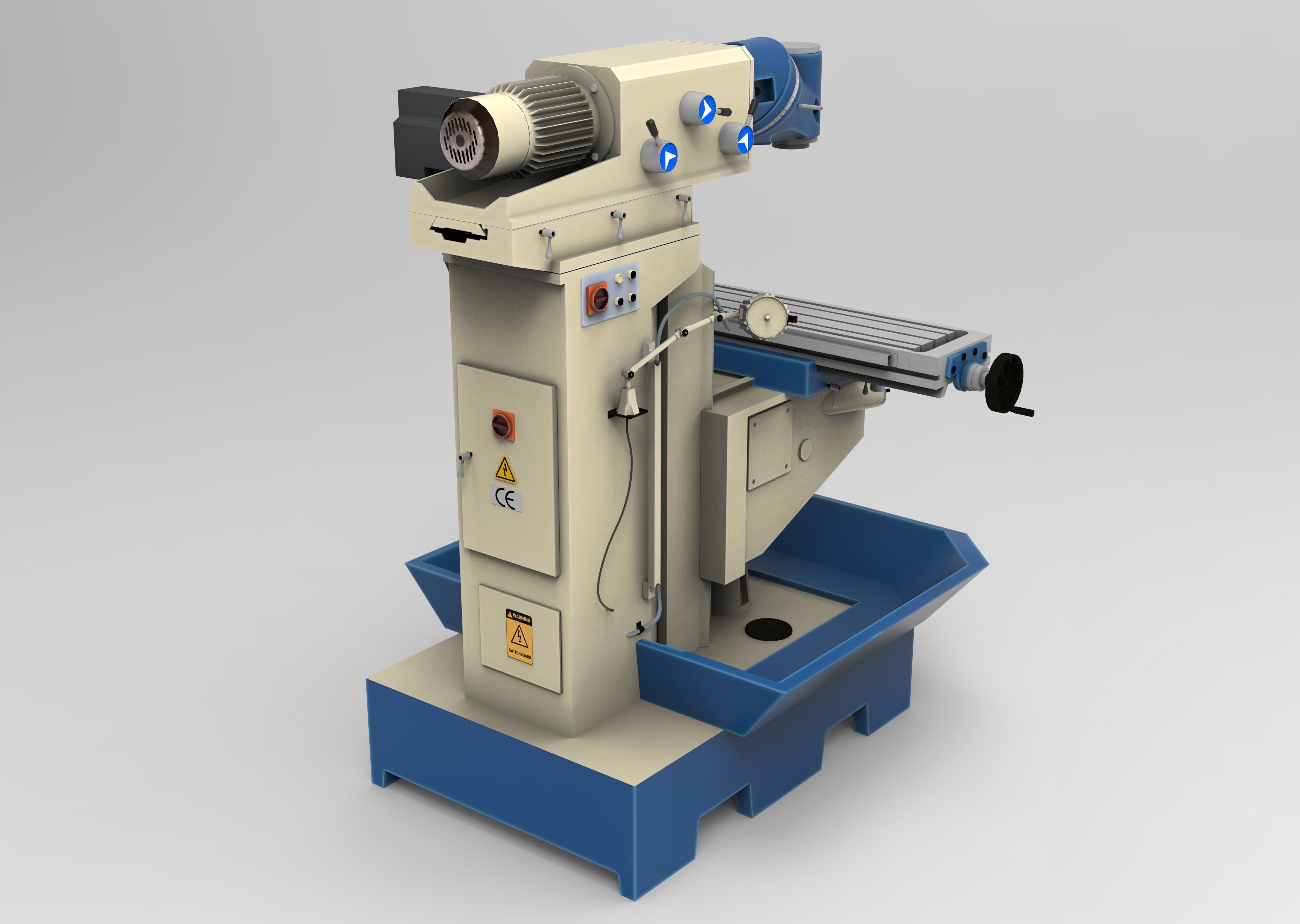 Milling Machine VR  Low-poly 3D model_4